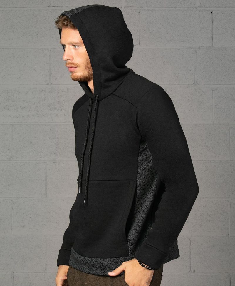 black pullover hoodie sweatshirt atom Celtic print