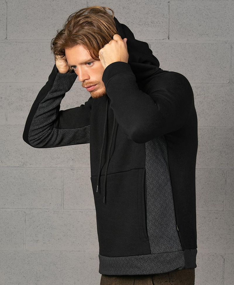 black pullover hoodie sweatshirt atom Celtic print