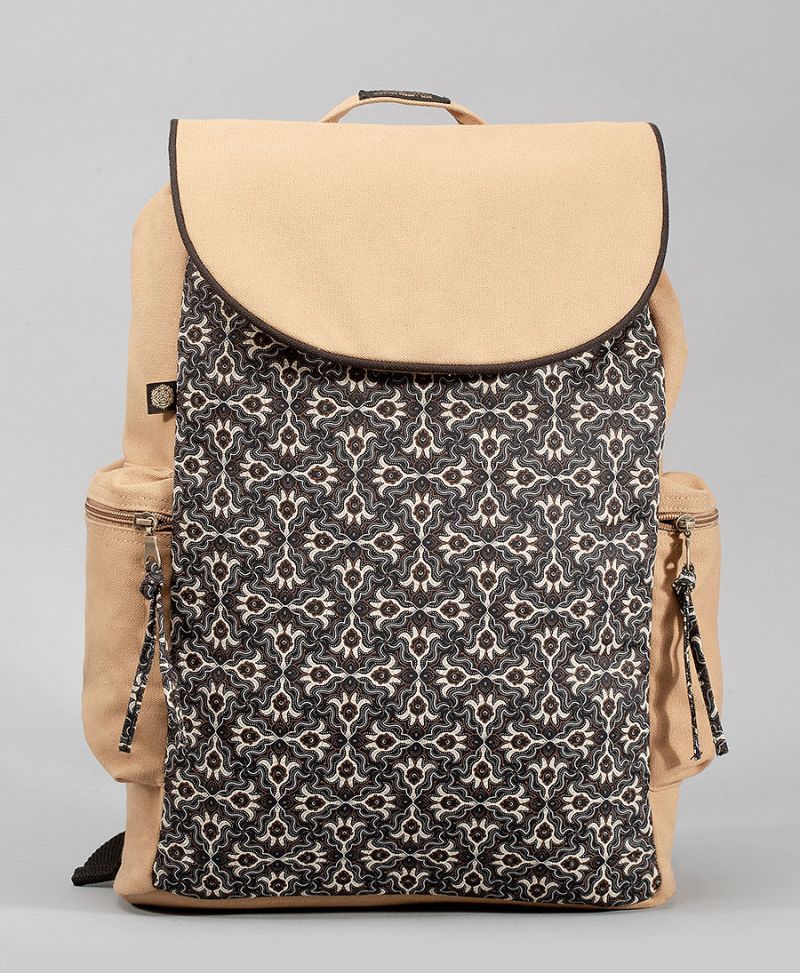 women backpack canvas laptop bag tribal print