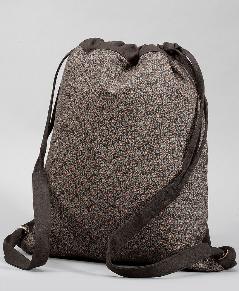 canvas drawstring backpack sack bag tribal print