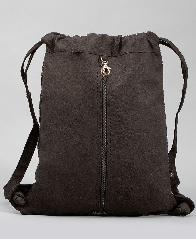 tribal print drawstring backpack canvas sack bag festival bags