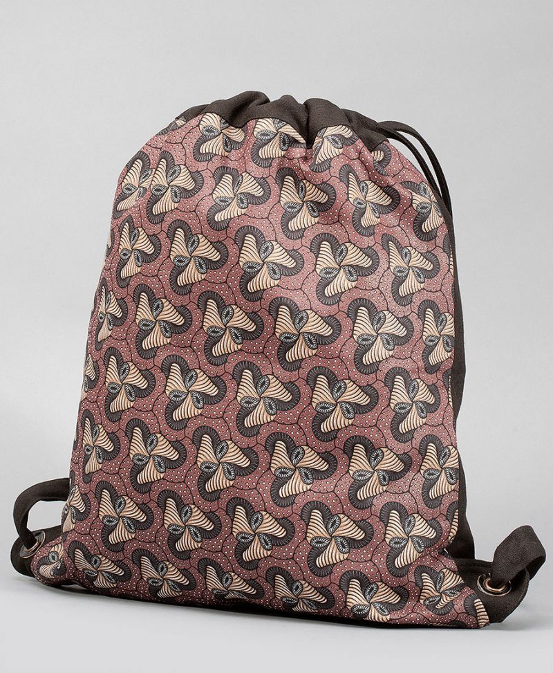 trippy drawstring backpack with magic mushroom print 