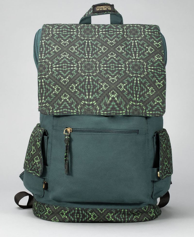 Canvas laptop backpack 15.6 inch hexagon 