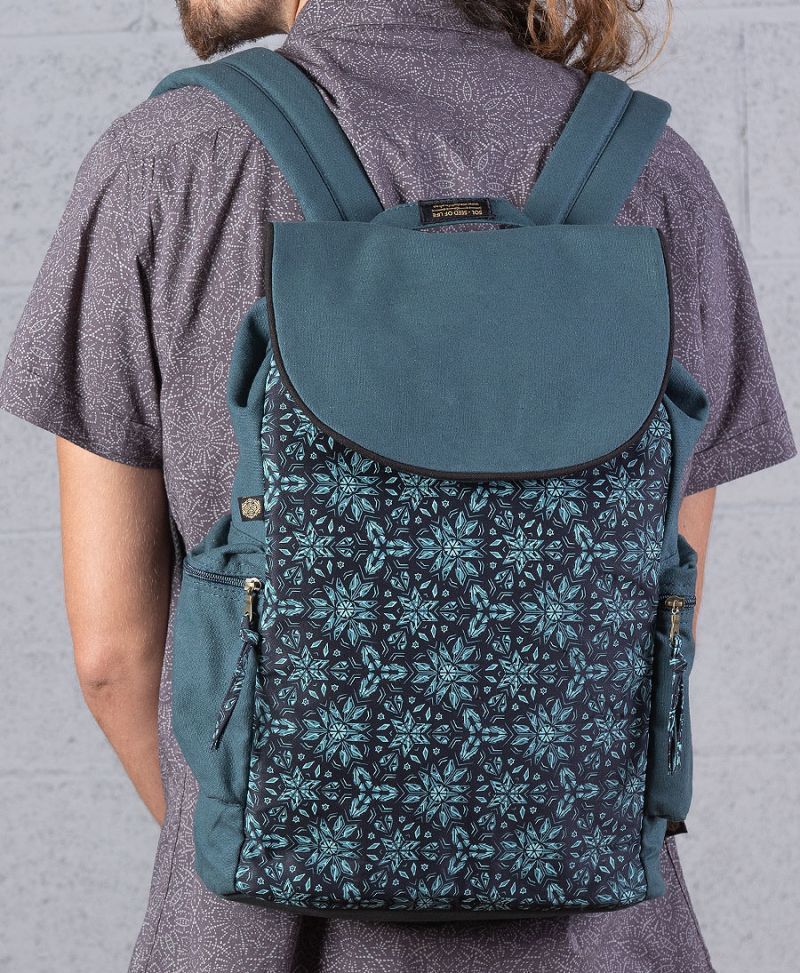psychedelic canvas backpack for laptop