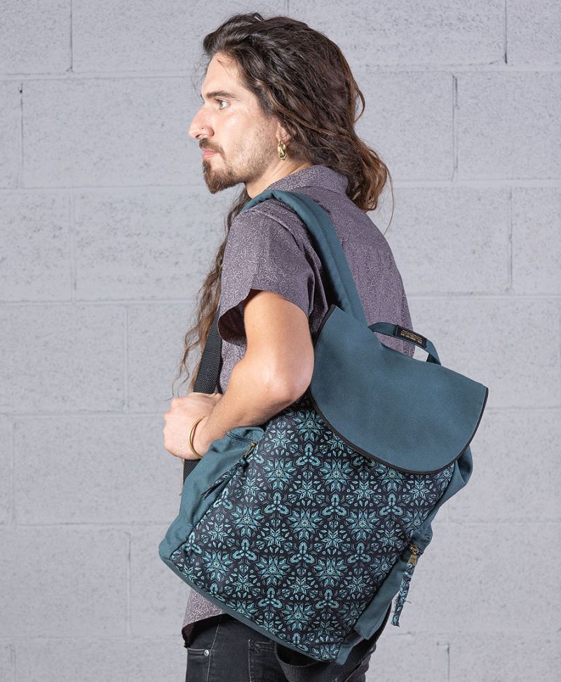 psychedelic canvas backpack for laptop