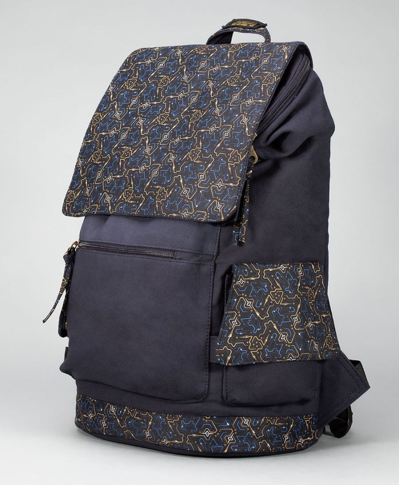 Canvas laptop backpack 15.6 inch psychedelic 