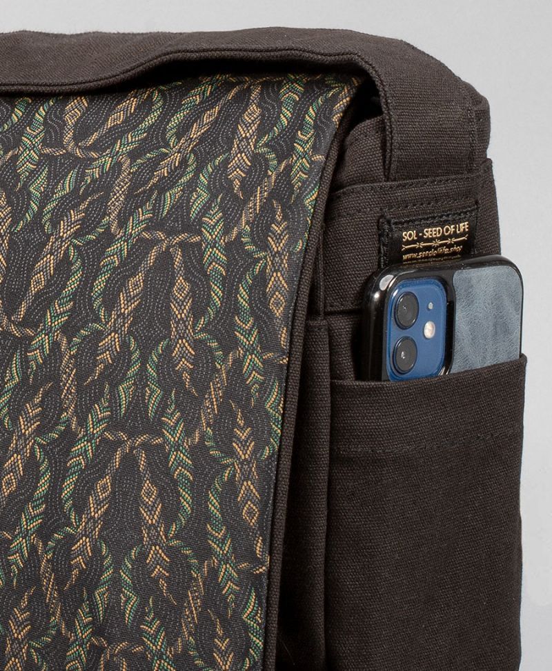 tribal messenger bag for laptop canvas vegan 