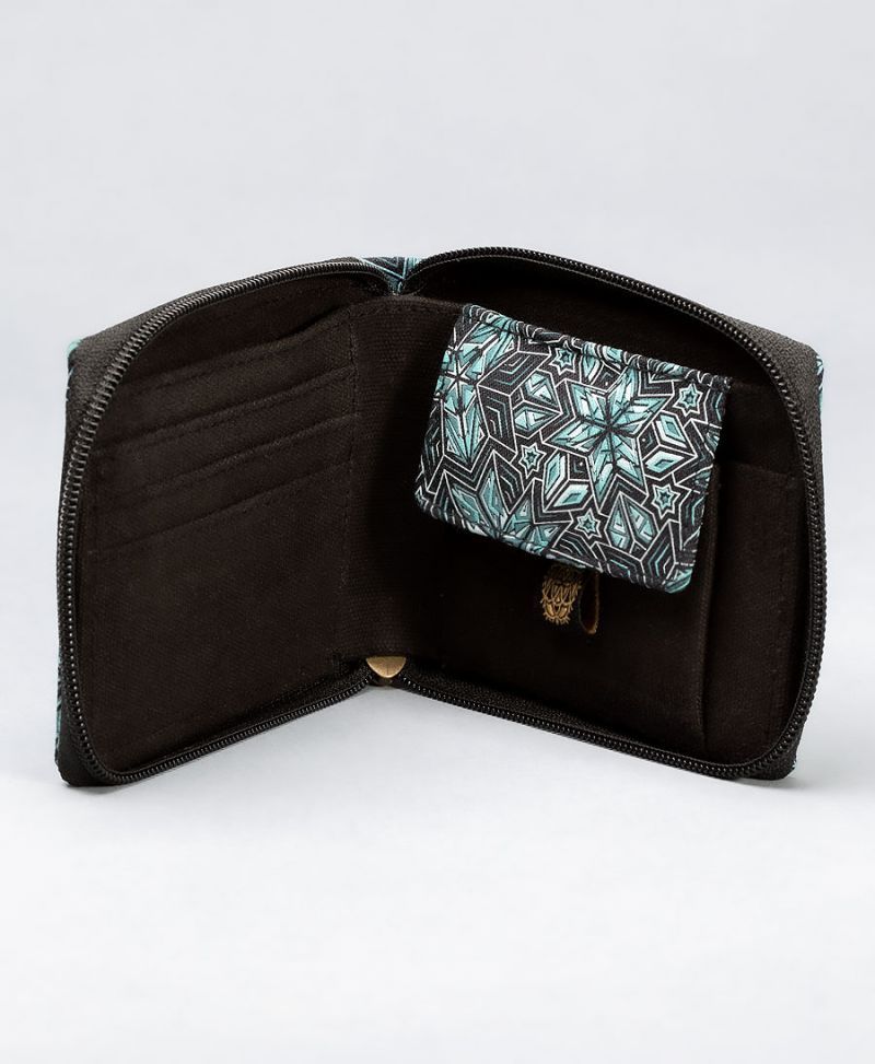 geometric wallet for men with zipper