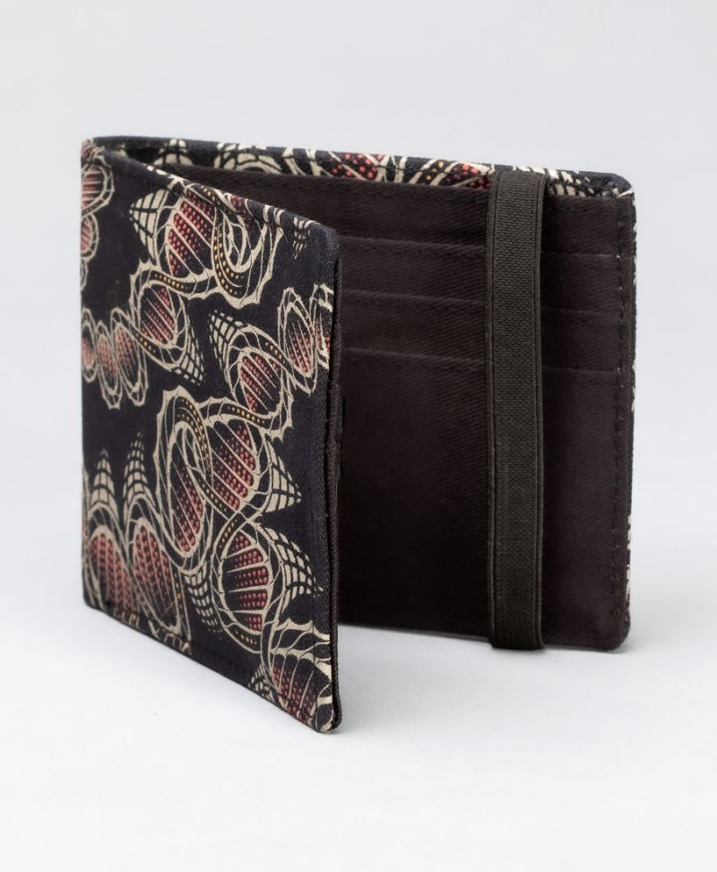 Psychedelic mens wallet bifold canvas slim wallet dna print