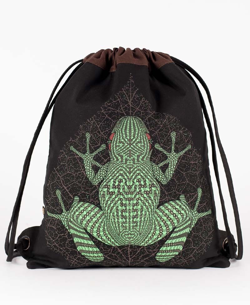psychedelic festival drawstring backpack sack bag kambo frog