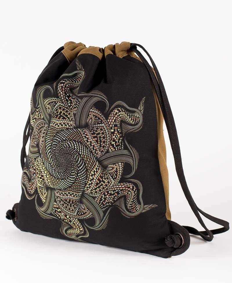 psychedelic festival bag draw string backpack sack vortex mandala
