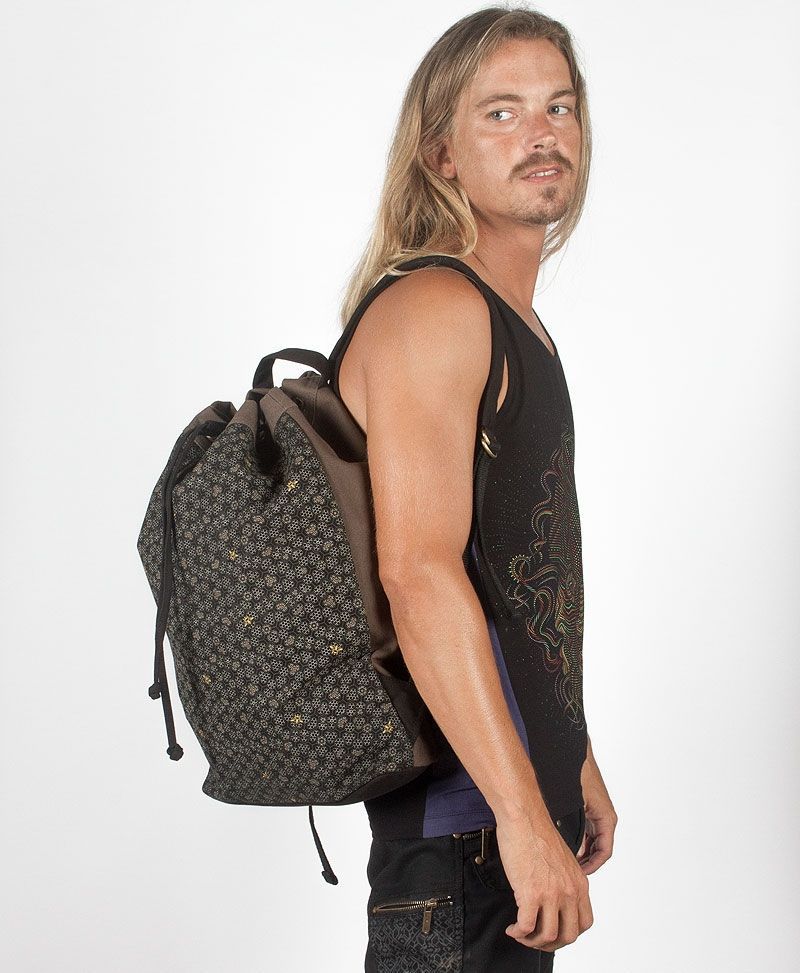 psy trance festival drawstring backpack canvas sack bag bee hive