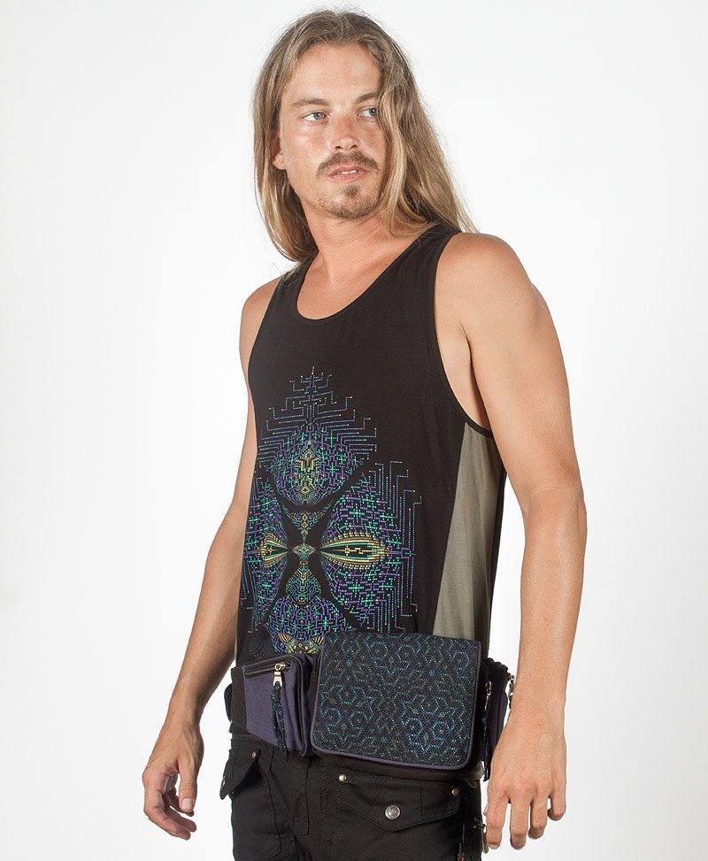 psy trance festival fanny pack utility belt canvas seed of life 