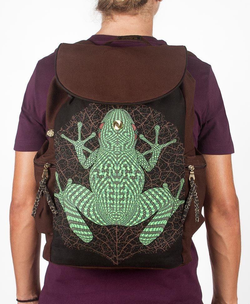 frog-backpack-canvas-laptop-bag-black-brown-psy-trance