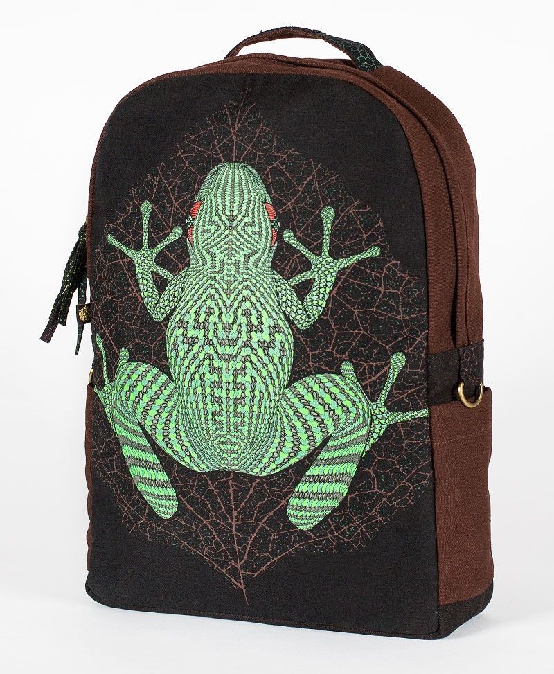 frog-canvas-round-backpack-laptop-bag-psychedelic-gift
