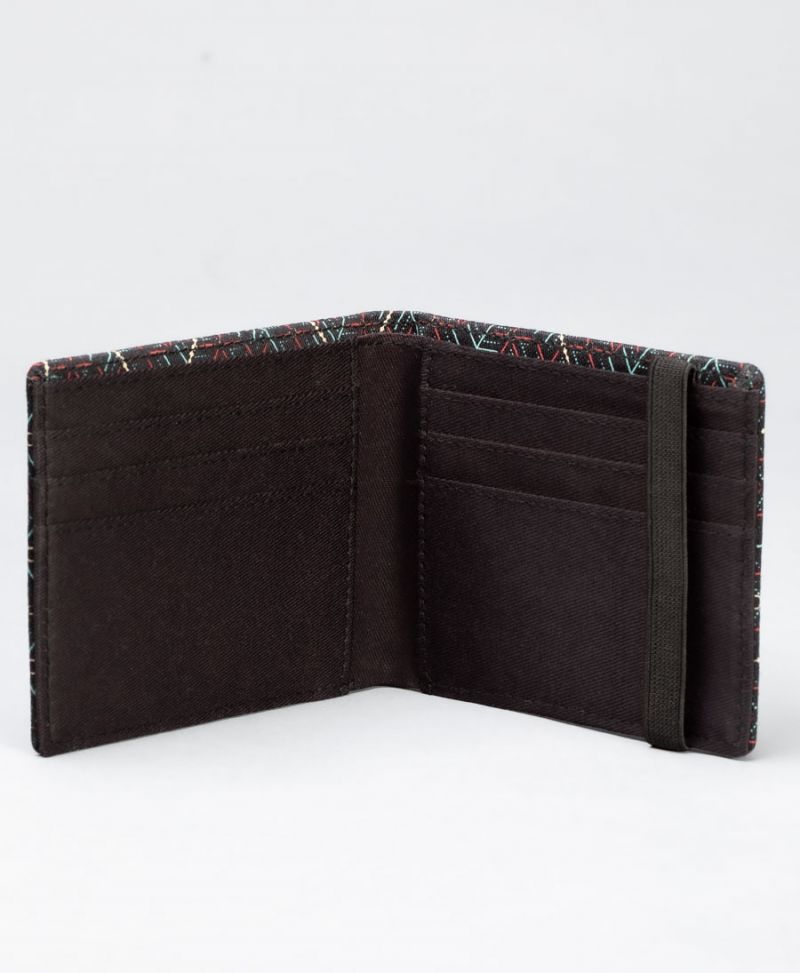Psychedelic mens wallet bifold canvas slim wallets