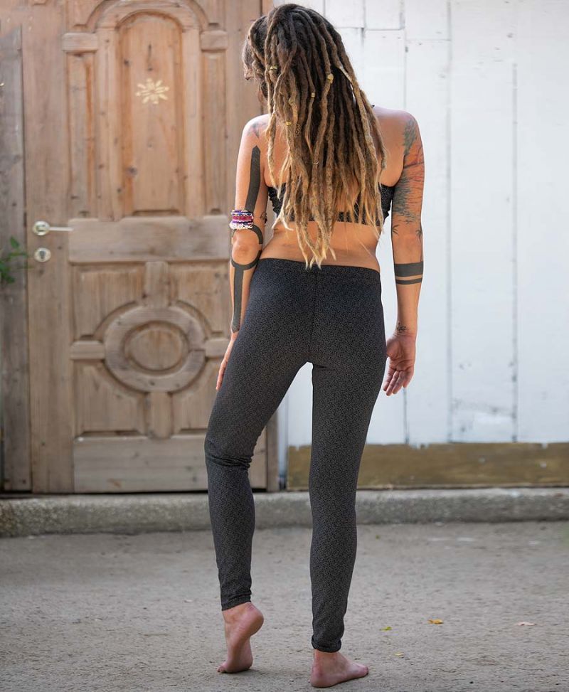 long printed leggings for women cotton yoga tights
