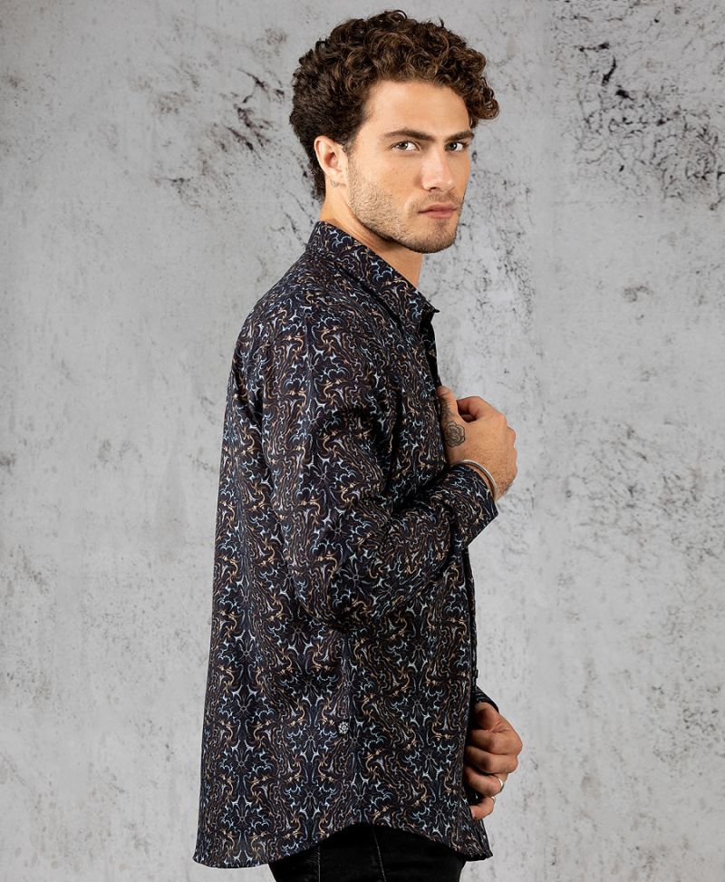 men psychedelic button down shirts