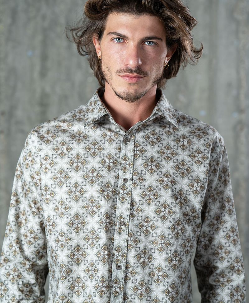 psychedelic button up shirt long sleeve men button down trippy print