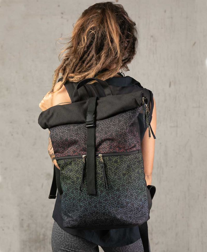 large roll top backpack psychedelic bag for travel
