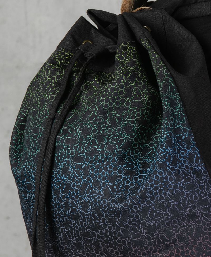 psychedelic drawstring backpack lsd molecule print