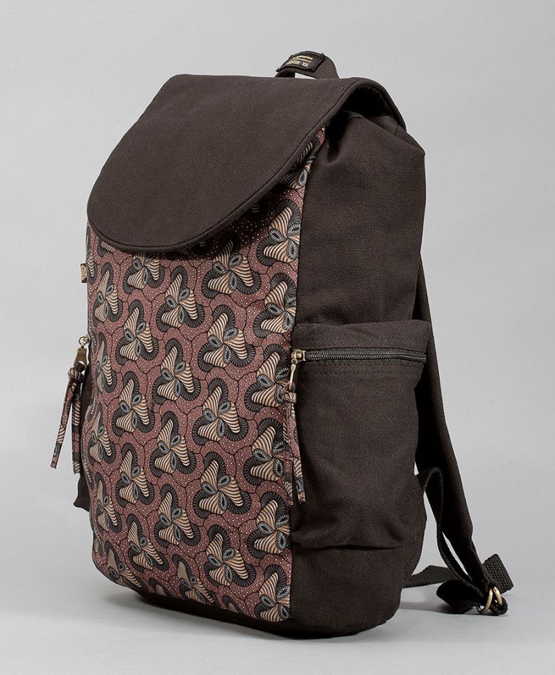 magic mushroom backpack canvas laptop bag