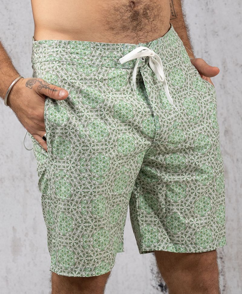 Marijuana Leaf Board Shorts For Men Swimwear