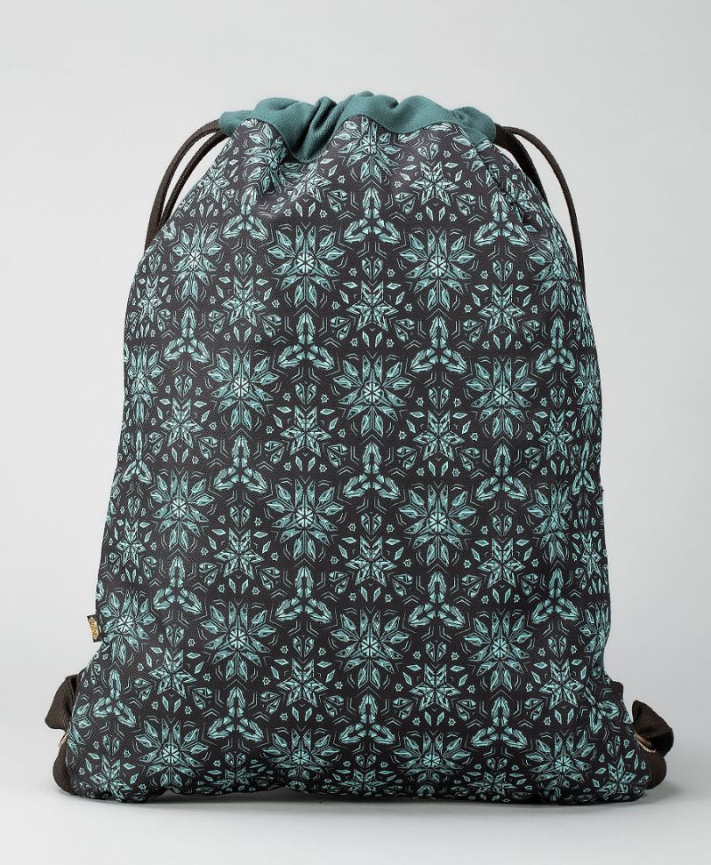Geometric Drawstring Backpack Canvas Men Sack Bag