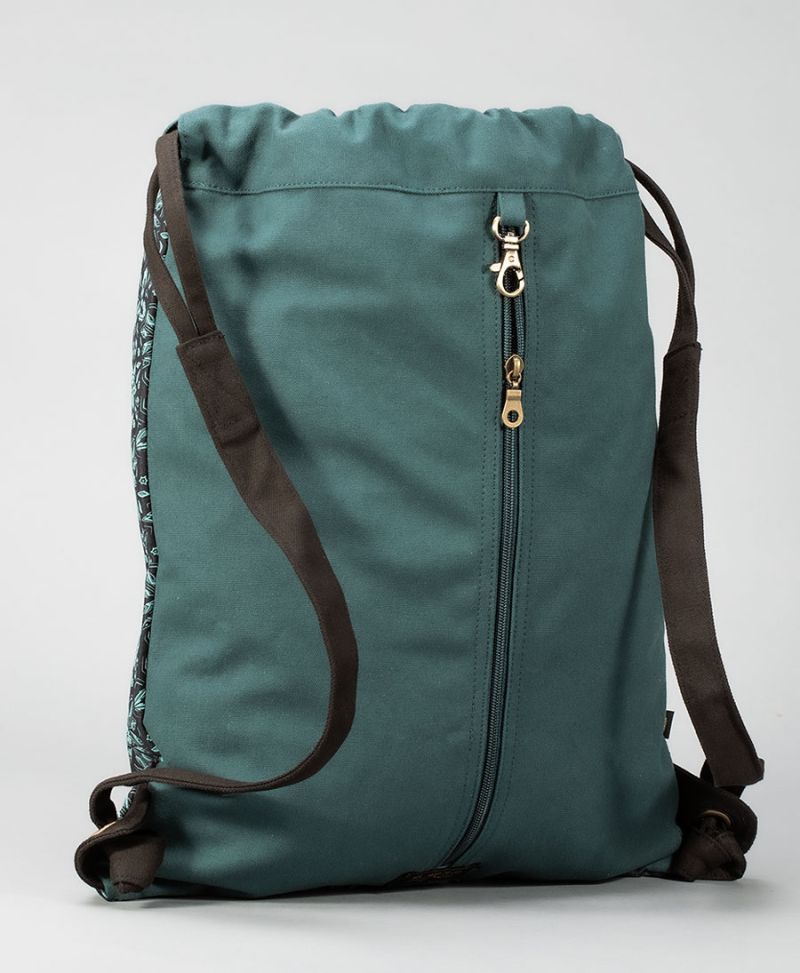 Geometric Drawstring Backpack Canvas Men Sack Bag