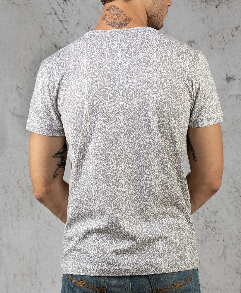 Textured white shirt for men full print 