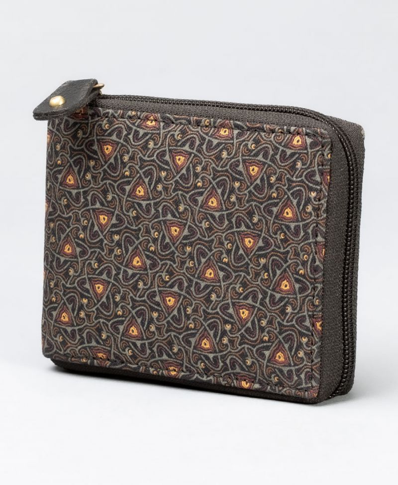 Psychedelic men zipper wallet bifold canvas wallet gift for him