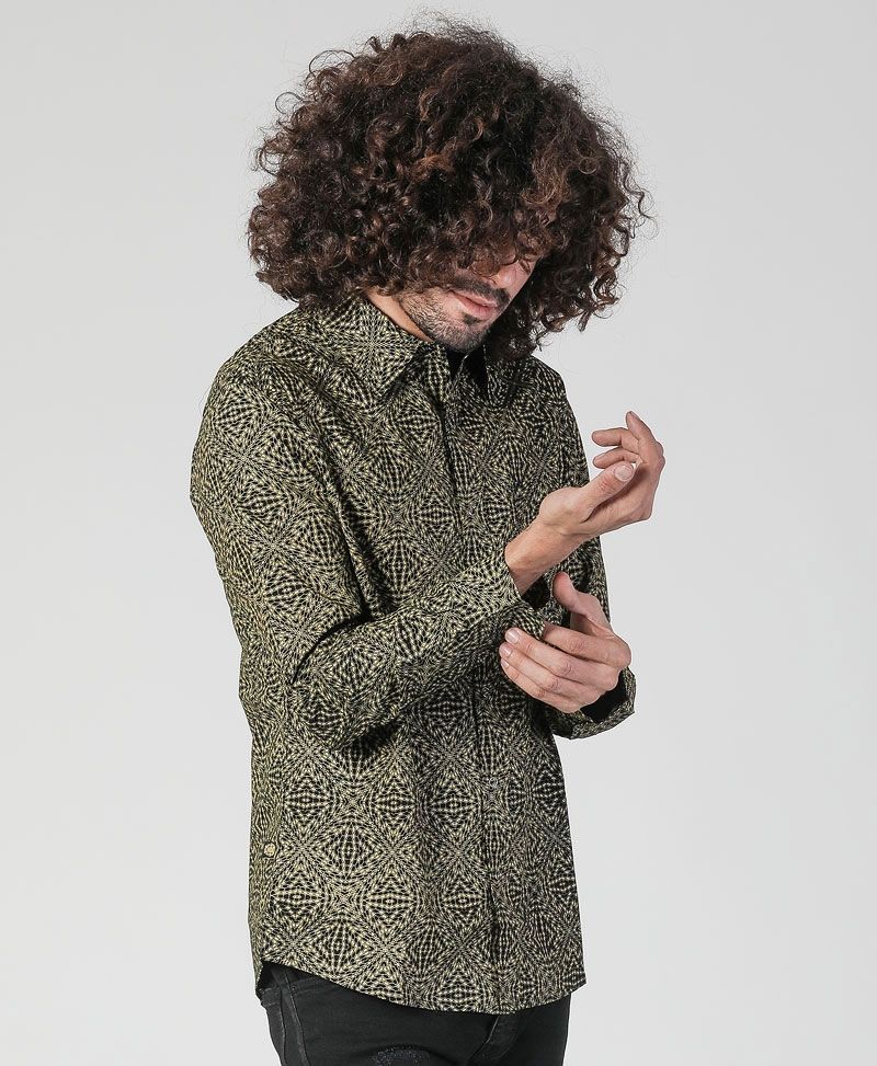 spy-clothing-men-button-down-shirt-long-sleeve-geometric-hexagon