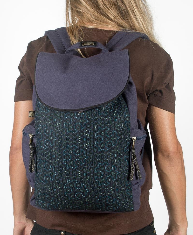 psy trance canvas laptop backpack sacred geometry seed of life 