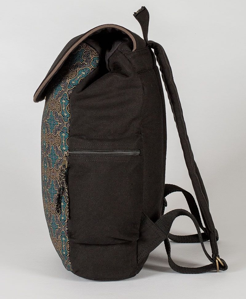 psy trance canvas laptop backpack sacred geometry shipibo bag