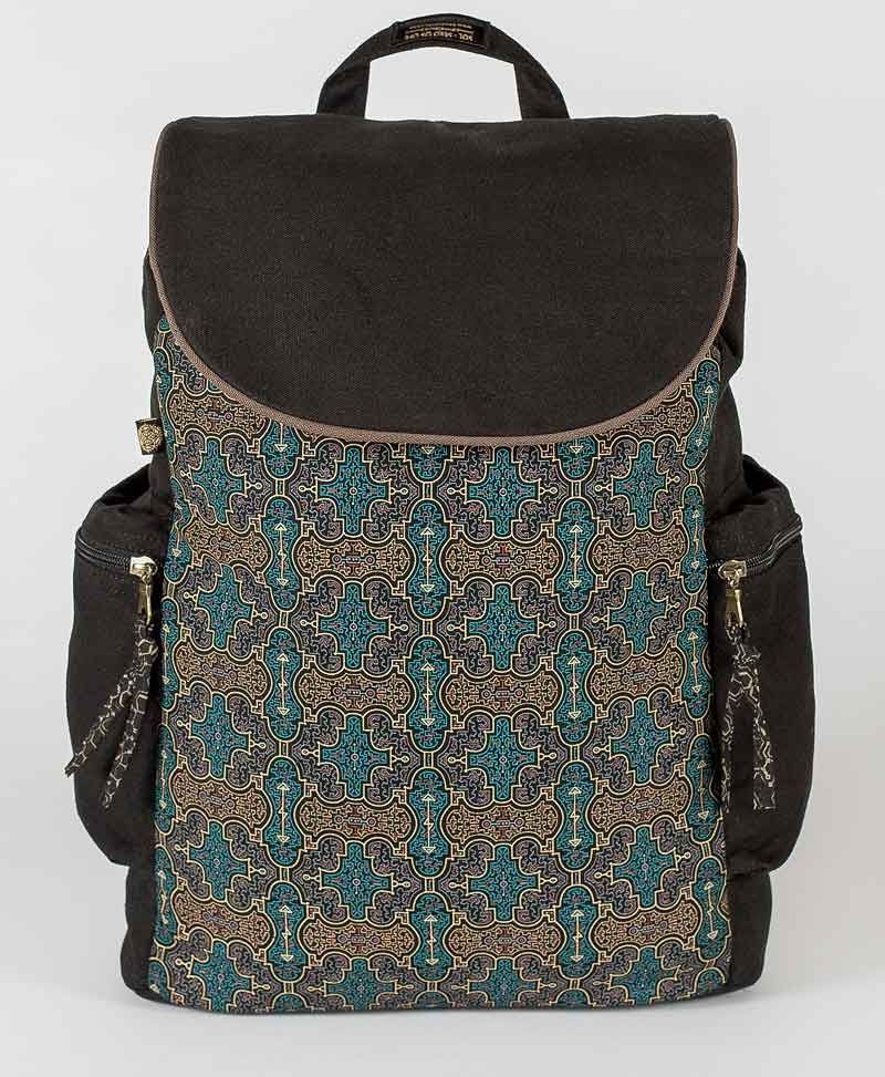 psy trance canvas laptop backpack sacred geometry shipibo bag