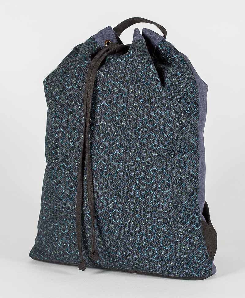 psy trance festival drawstring backpack canvas sack bag seed of life 