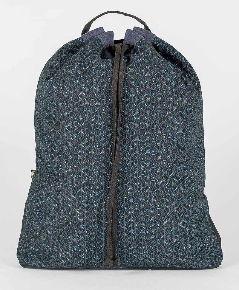 psy trance festival drawstring backpack canvas sack bag seed of life 