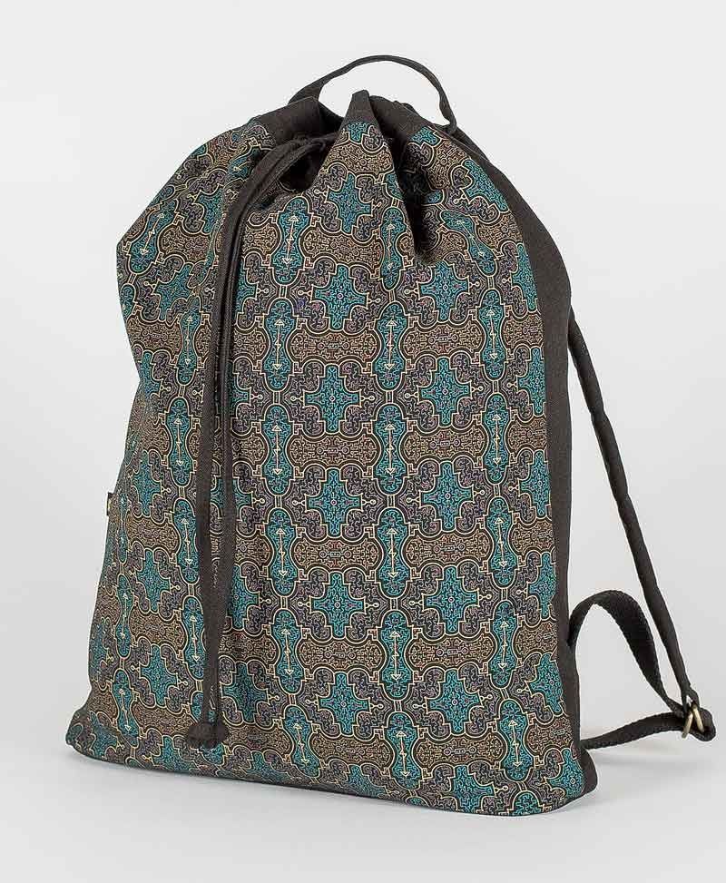 psy trance festival drawstring backpack canvas sack bag shipibo