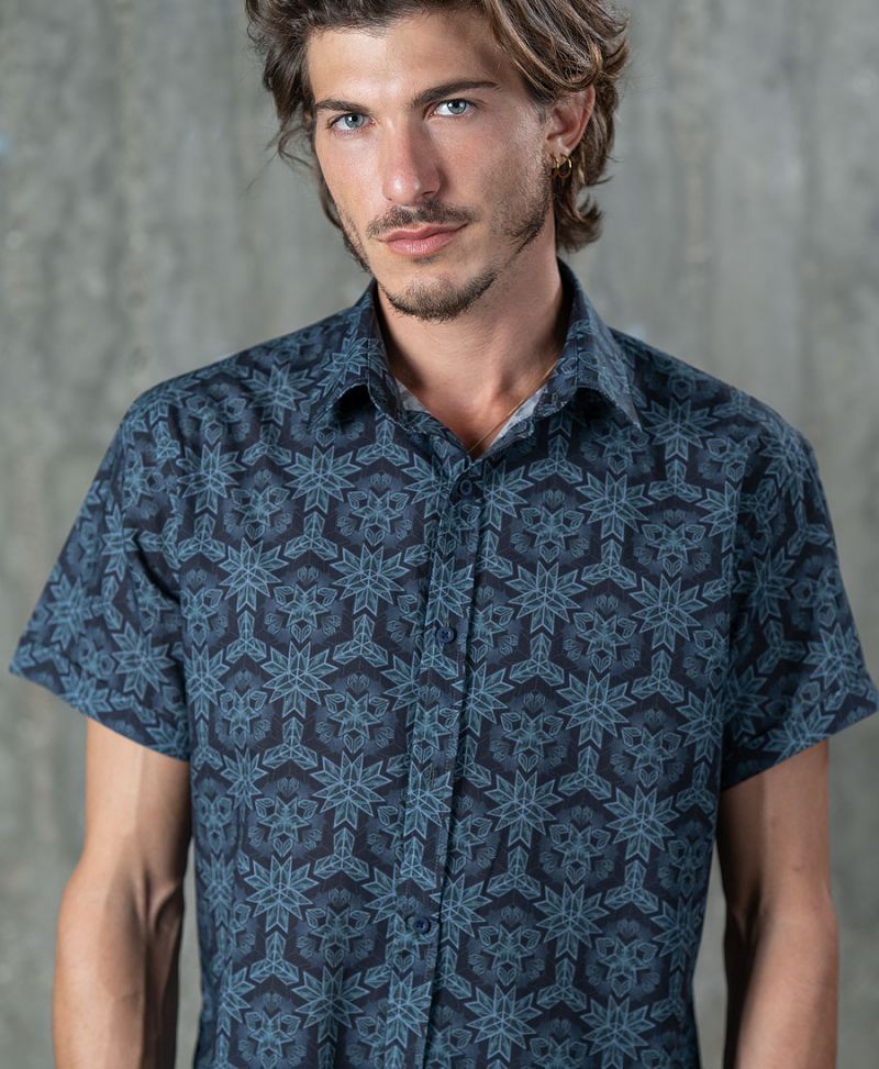 psychedelic button up shirt for men psy trance goa