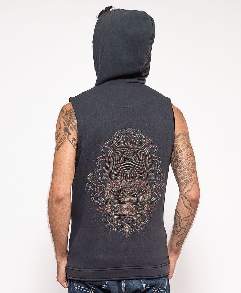 psychedelic clothing mens vest grey trimuri