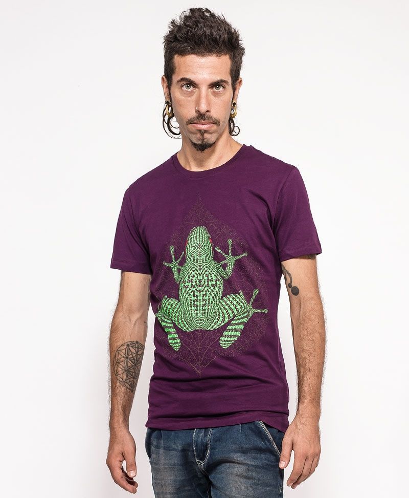 psychedelic clothing men t shirt purple kambo