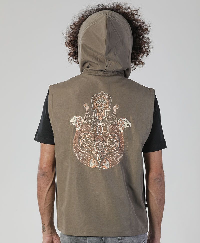 psychedelic clothing mens vest hamsa