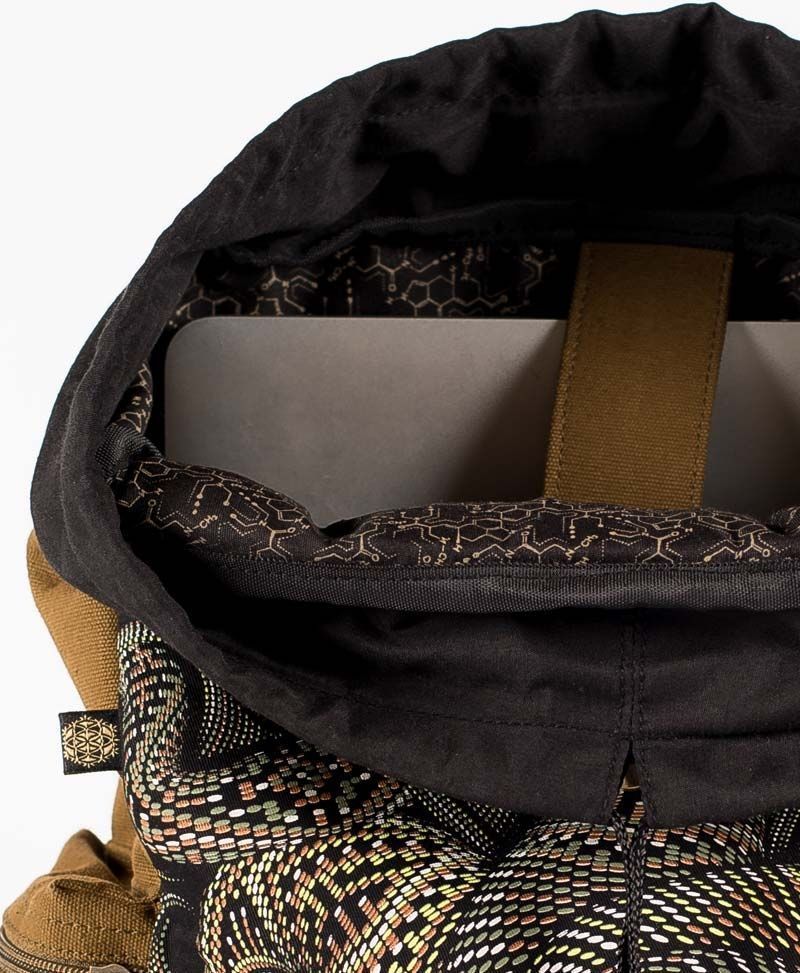 psychedelic festival backpack for laptop mandala vortex 
