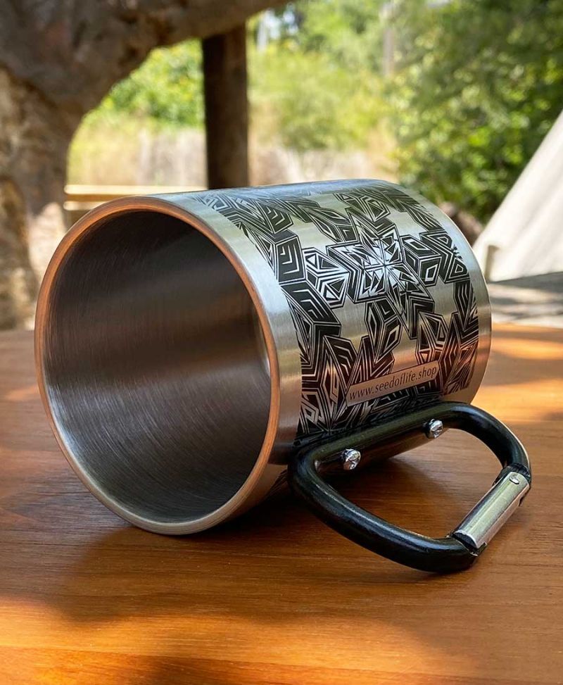 Psychedelic Print Stainless Steel Travel Mug With Clip Handle 