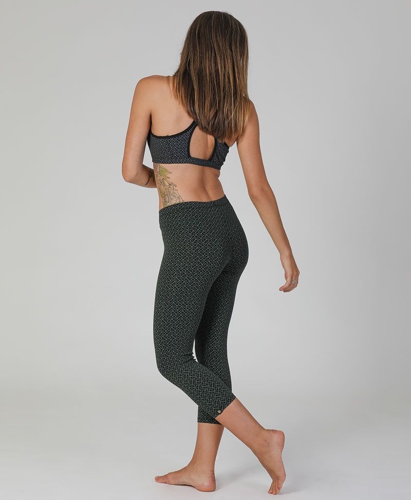 Geometric print cotton yoga leggings for women 