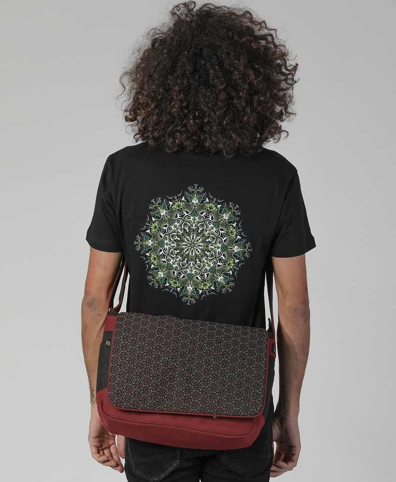 psytrance clothing messenger laptop backpack sacred geometry