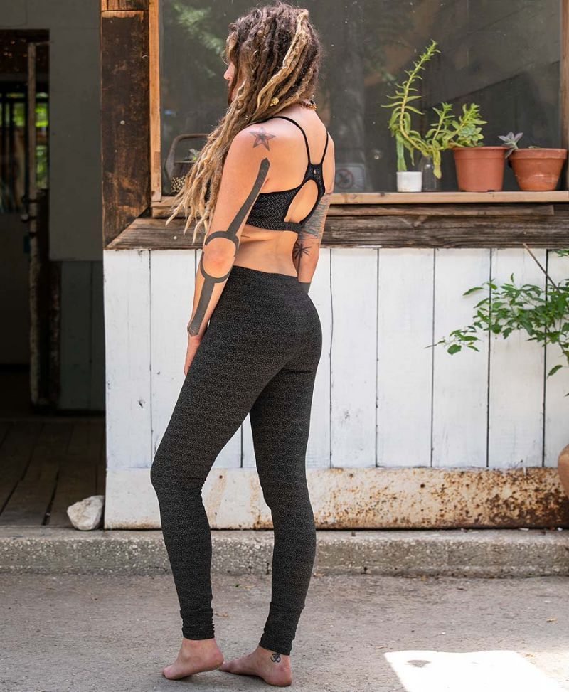 rudraksha print leggings for women long yoga pants
