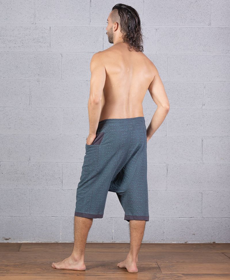 Men Short Cotton Yoga Sweat Pants Shipibo