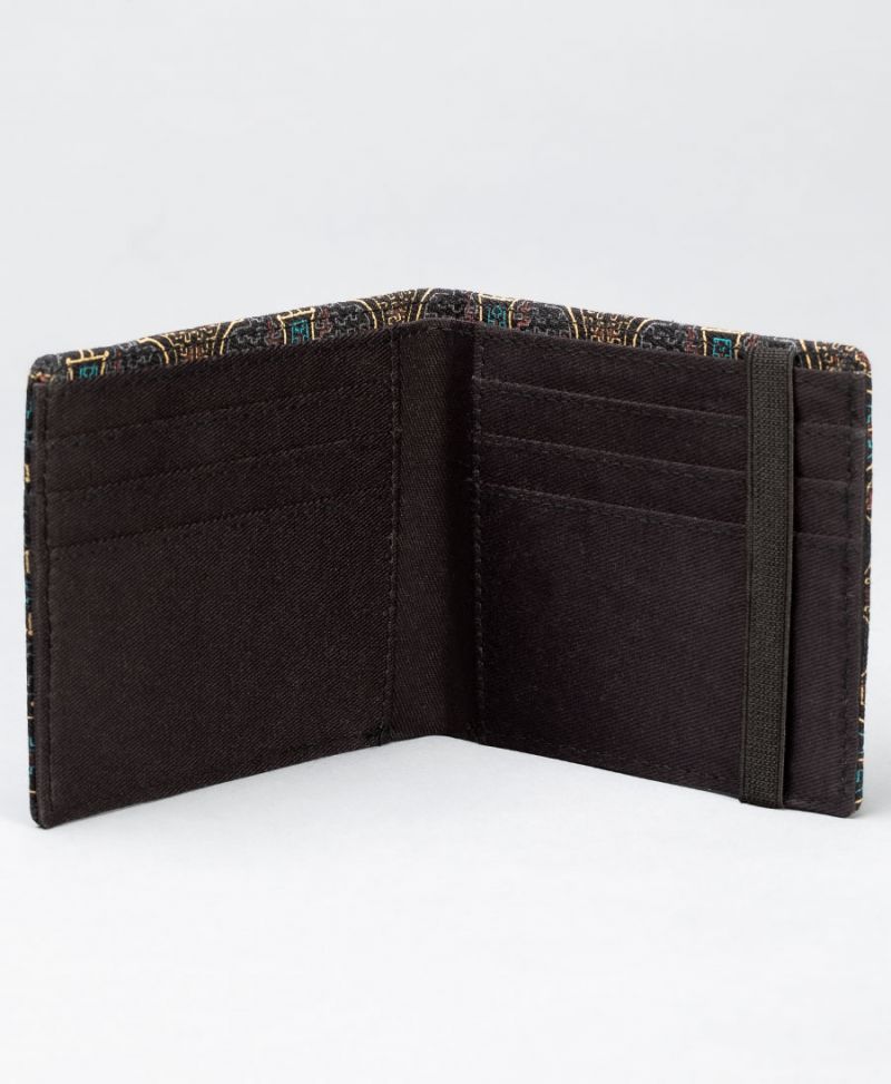 Shipibo mens wallet bifold canvas slim wallet