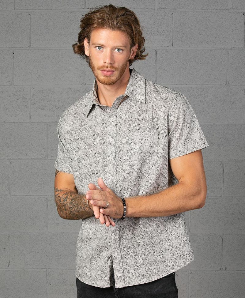 square and circle mens button up shirt psytrance fashion